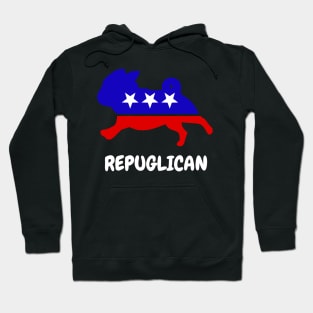 Repuglican Pug Funny Cute Republican Support Hoodie